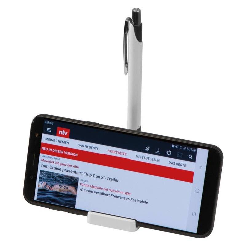 Kuličkové pero s modrou náplní a stojanem Kuličkové pero s modrou náplní a stojanem