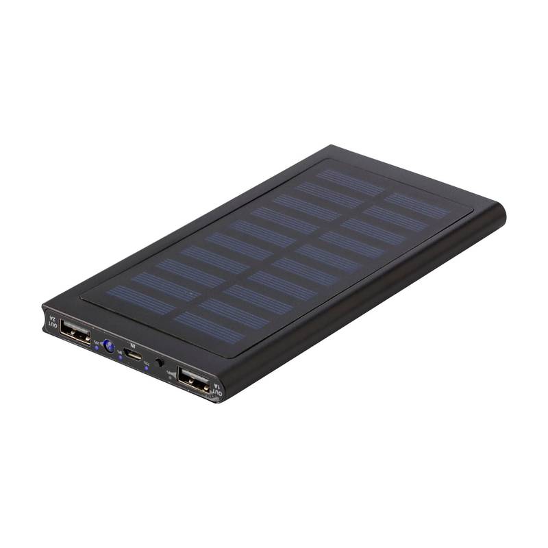 POZALA hliníková solárna powerbanka 8000 mAh, čierna POZALA hliníková solárna powerbanka 8000 mAh, čierna