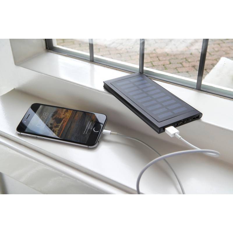 POZALA hliníková solárna powerbanka 8000 mAh, čierna POZALA hliníková solárna powerbanka 8000 mAh, čierna