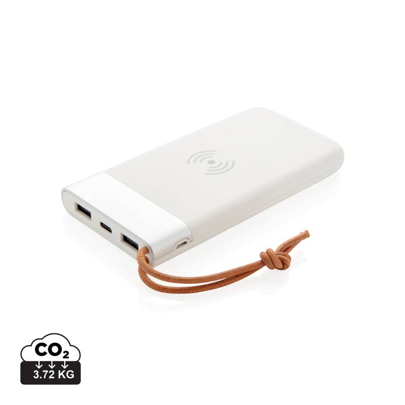 Bezdrôtová strieborná Aria 8000 mAh 5W, biela Bezdrôtová strieborná Aria 8000 mAh 5W, biela