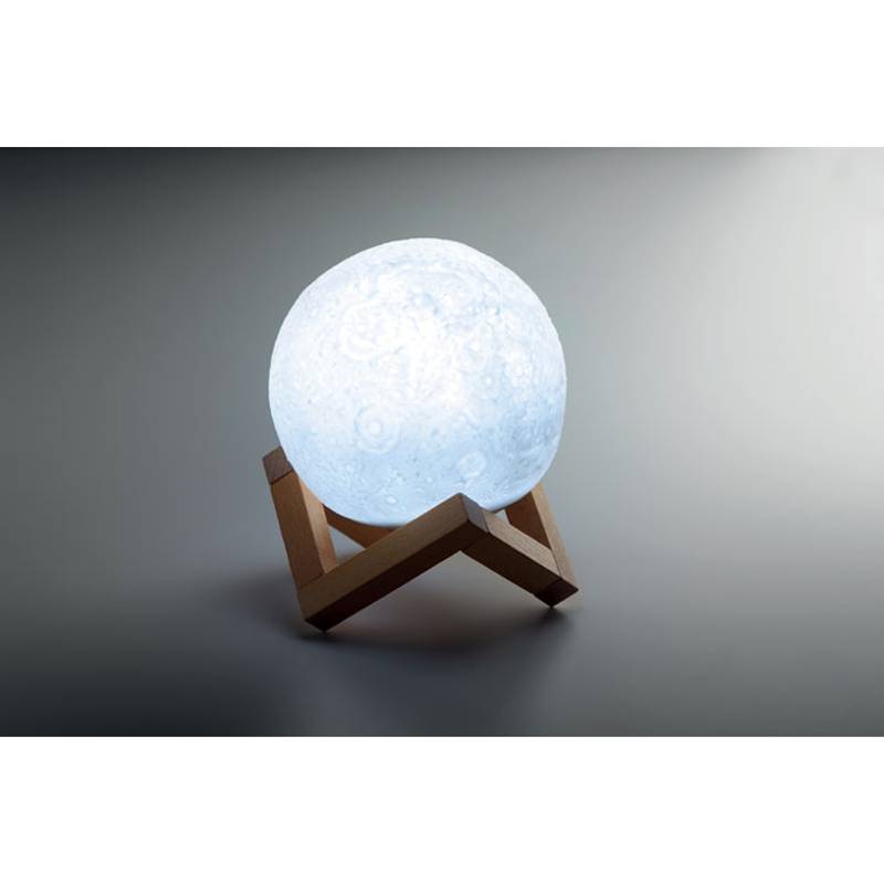LUNES bezdrôtový reproduktor v tvare mesiaca z plastu, biela