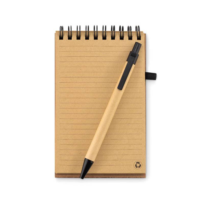 Zápisník A6 a propiska s černou náplní, černá Zápisník A6 a propiska s černou náplní, černá