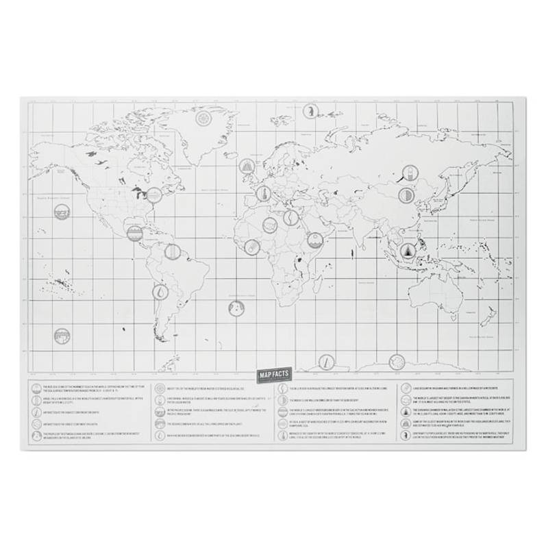 Stieracia mapa sveta, 42x30cm