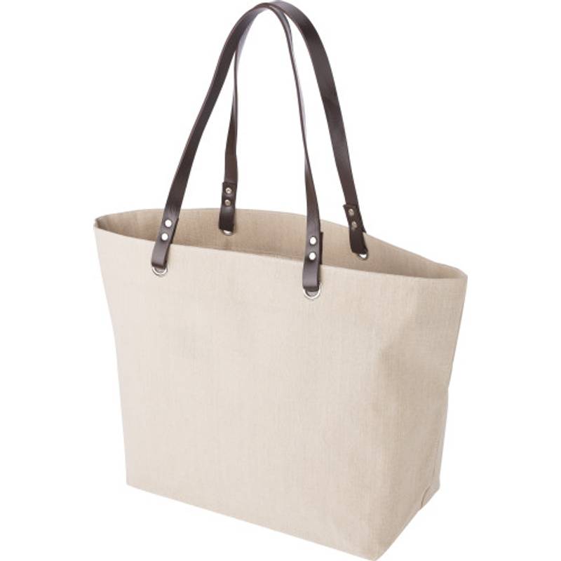GOLDAPA Lněná plážová nebo nákupní taška s PE držadly GOLDAPA Lněná plážová nebo nákupní taška s PE držadly
