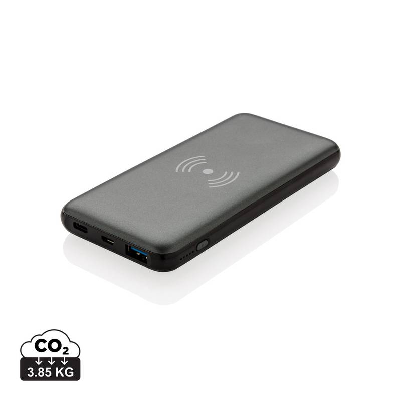 PD rýchlonabíjacia 10W bezdrôtová powerbanka 10000 mAh, sivá PD rýchlonabíjacia 10W bezdrôtová powerbanka 10000 mAh, sivá