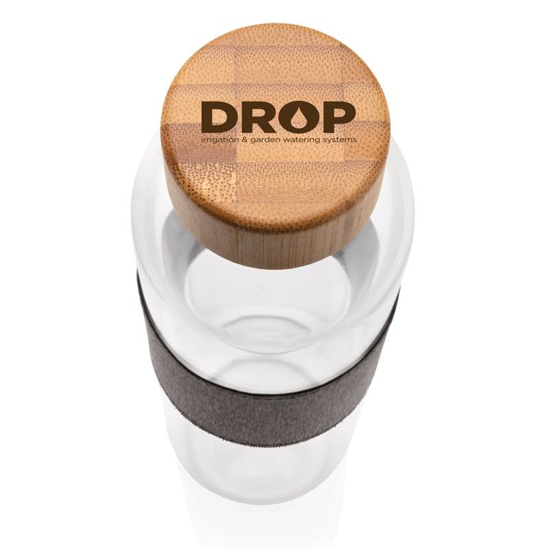 Sklenená fľaša s bambusovým uzáverom Impact Sklenená fľaša s bambusovým uzáverom Impact