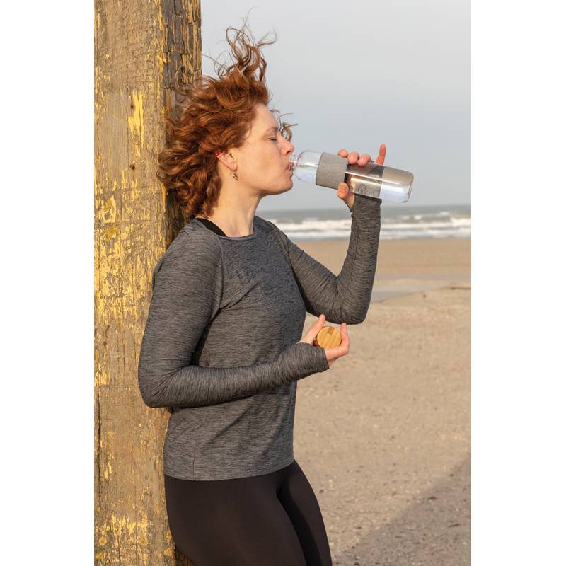 Sklenená fľaša s bambusovým uzáverom Impact Sklenená fľaša s bambusovým uzáverom Impact