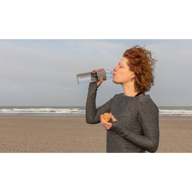 Sklenená fľaša s bambusovým uzáverom Impact Sklenená fľaša s bambusovým uzáverom Impact