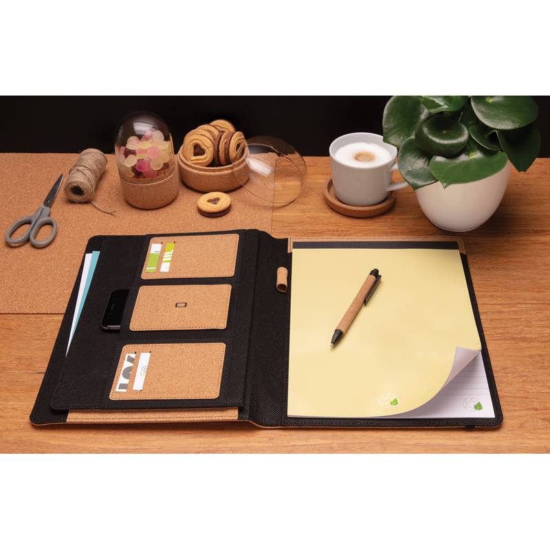 Korkové portfólio A4 s perom, čierna Korkové portfólio A4 s perom, čierna