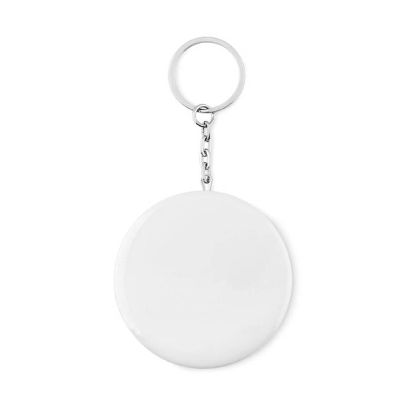Kulatý přívěsek na klíče s otvírákem s papírovou vkládačkou Kulatý přívěsek na klíče s otvírákem s papírovou vkládačkou