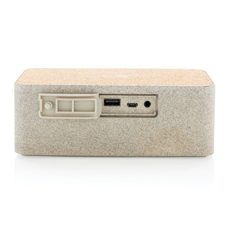 Bezdrôtový reproduktor a nabíjačka z pšeničnej slamy, béžová Bezdrôtový reproduktor a nabíjačka z pšeničnej slamy, béžová