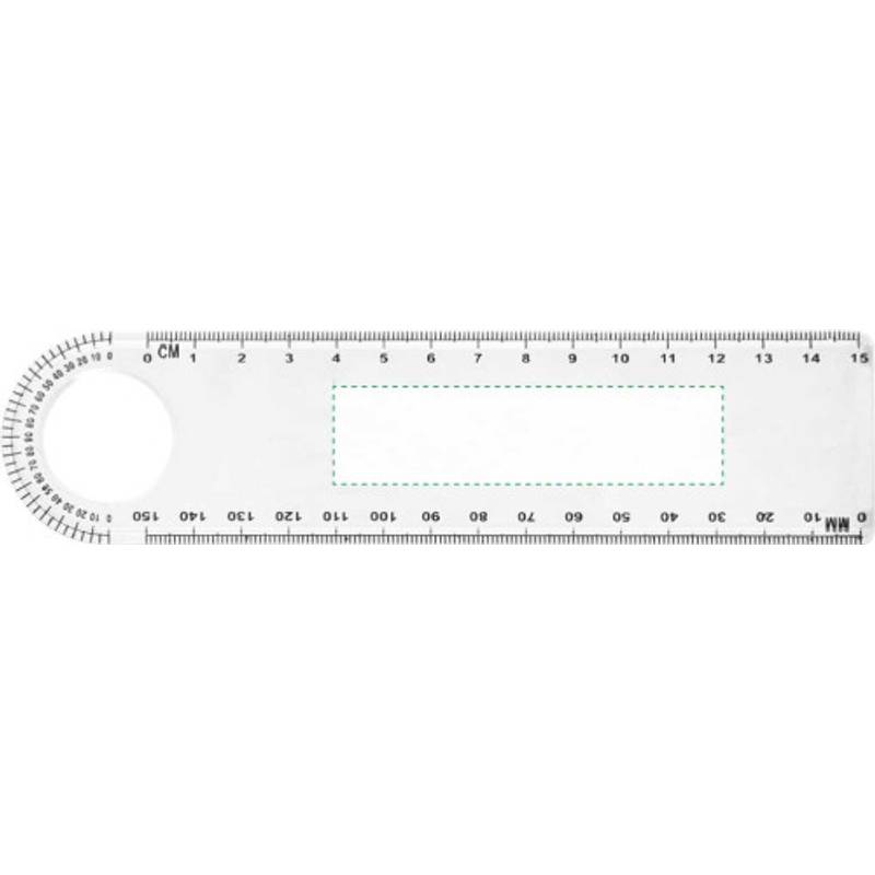 Plastové transparentné pravítko, 15 cm, lupa, uhlomer Plastové transparentné pravítko, 15 cm, lupa, uhlomer