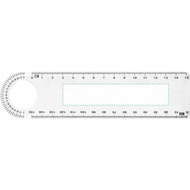 Plastové transparentné pravítko, 15 cm, lupa, uhlomer Plastové transparentné pravítko, 15 cm, lupa, uhlomer