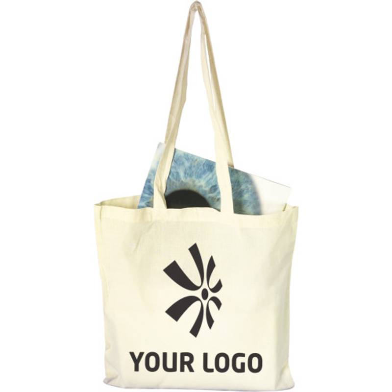 Nákupní taška, dlouhé popruh přes rameno, bavlna, přírodní Nákupní taška, dlouhé popruh přes rameno, bavlna, přírodní