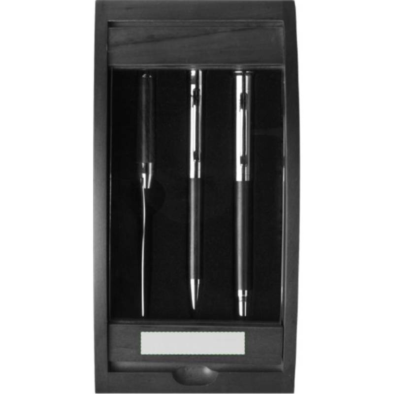 Trémy Psací souprava, kuličkové pero, roller, nůž na dopisy, černá náplň, baleno v krabičce Trémy Psací souprava, kuličkové pero, roller, nůž na dopisy, černá náplň, baleno v krabičce