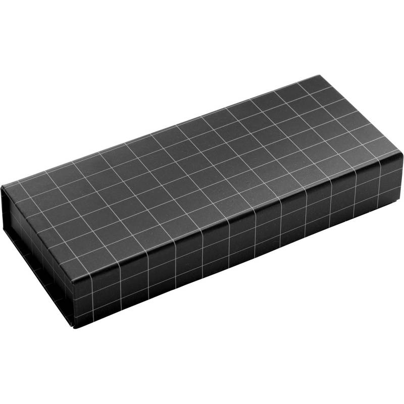 CHECKED Písacia súprava, kovové guľôčkové pero, roller v krabičke, čierna CHECKED Písacia súprava, kovové guľôčkové pero, roller v krabičke, čierna