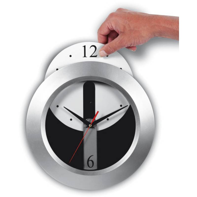 SWAP plastové nástěnné hodiny s odnímatelným ciferníkem, stříbrná SWAP plastové nástěnné hodiny s odnímatelným ciferníkem, stříbrná