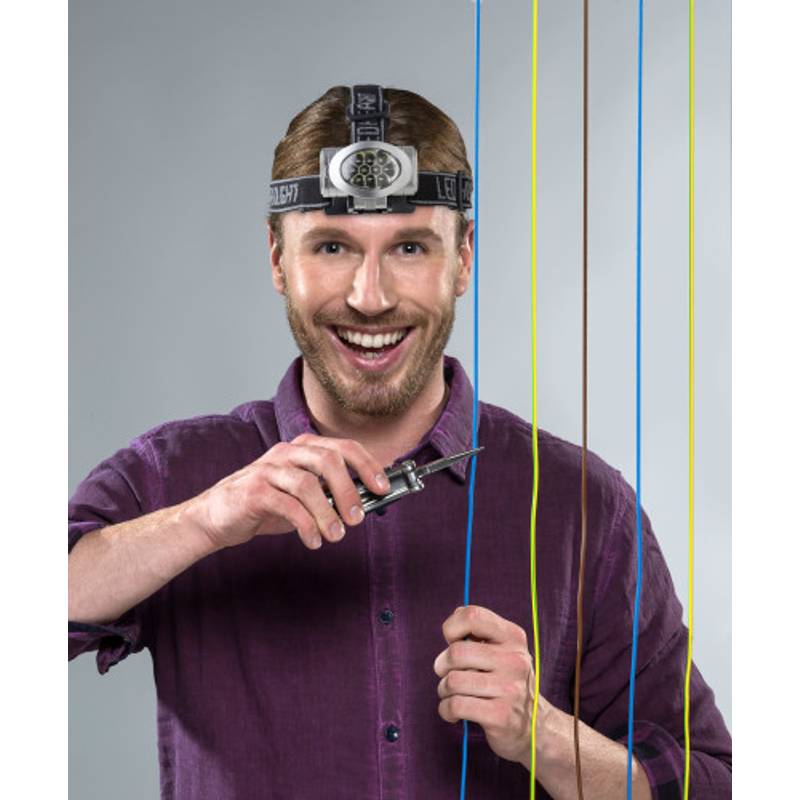 Plastová baterka 8 LED diód, upevnenie na hlavu /MINERVA/ Plastová baterka 8 LED diód, upevnenie na hlavu /MINERVA/