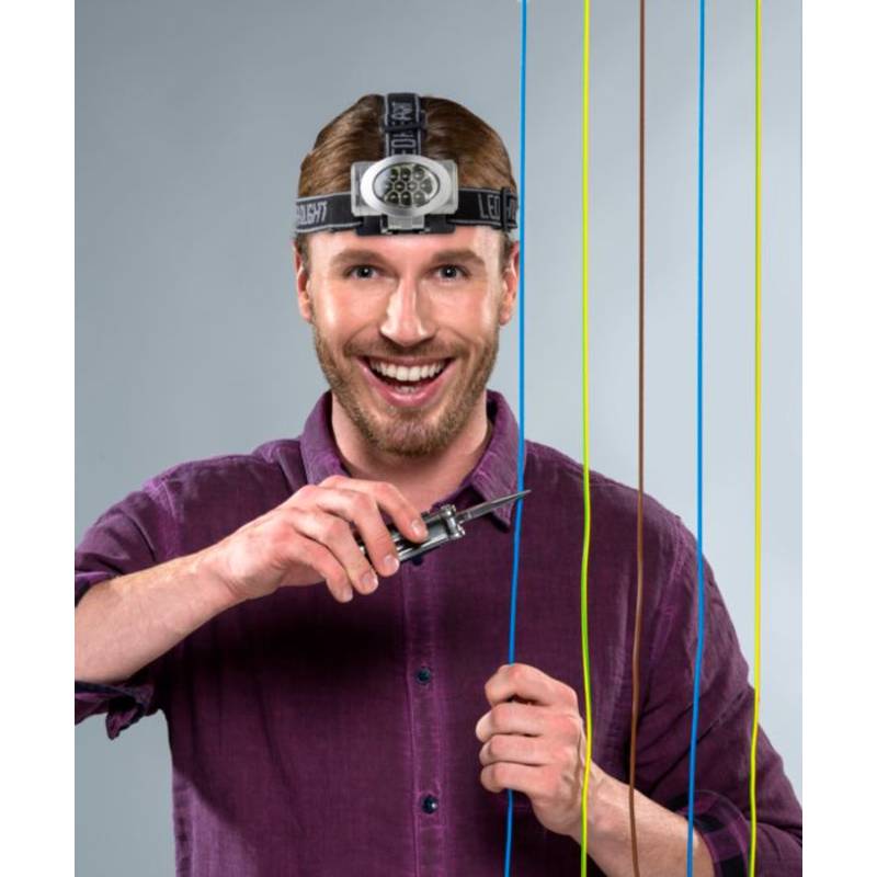 Plastová baterka 8 LED diód, upevnenie na hlavu /MINERVA/ Plastová baterka 8 LED diód, upevnenie na hlavu /MINERVA/