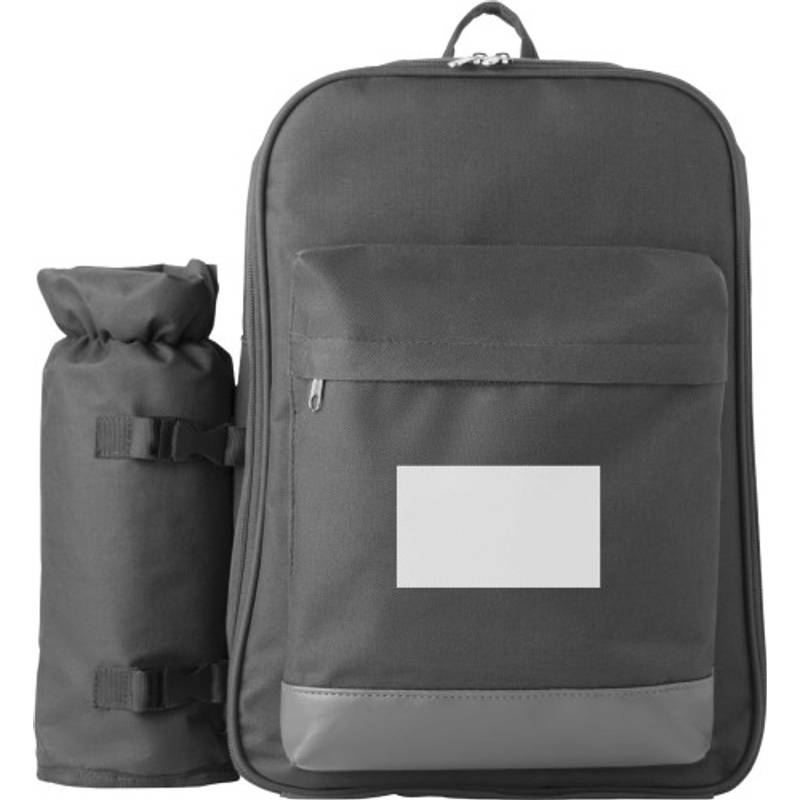 Piknikový batoh pre 4 osoby, 600D, sivá Piknikový batoh pre 4 osoby, 600D, sivá