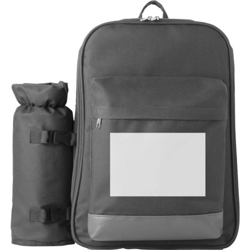 Piknikový batoh pre 4 osoby, 600D, sivá Piknikový batoh pre 4 osoby, 600D, sivá