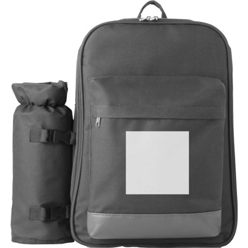 Piknikový batoh pre 4 osoby, 600D, sivá Piknikový batoh pre 4 osoby, 600D, sivá
