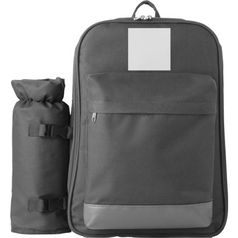 Piknikový batoh pre 4 osoby, 600D, sivá Piknikový batoh pre 4 osoby, 600D, sivá