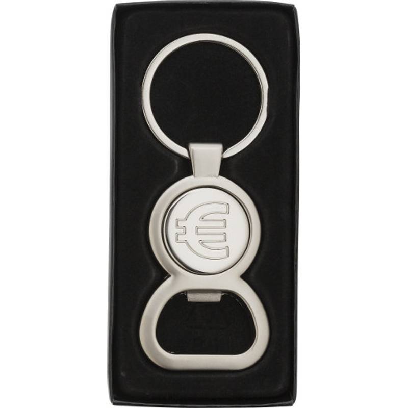 Klíčenka, otvírák s držákem žetonu 1 EUR / EMET / Klíčenka, otvírák s držákem žetonu 1 EUR / EMET /