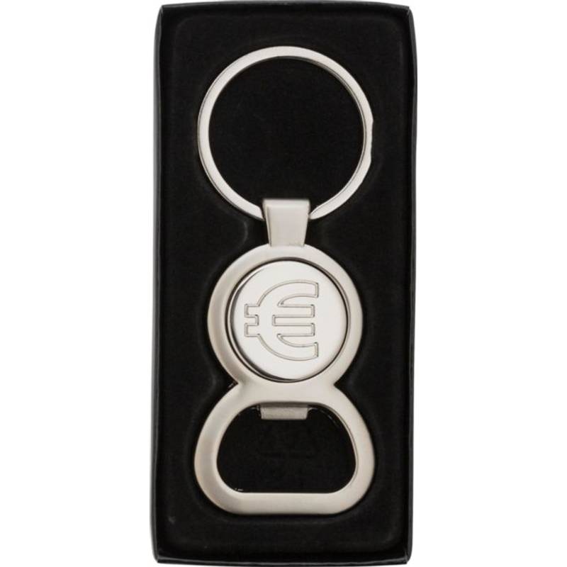 Klíčenka, otvírák s držákem žetonu 1 EUR / EMET / Klíčenka, otvírák s držákem žetonu 1 EUR / EMET /