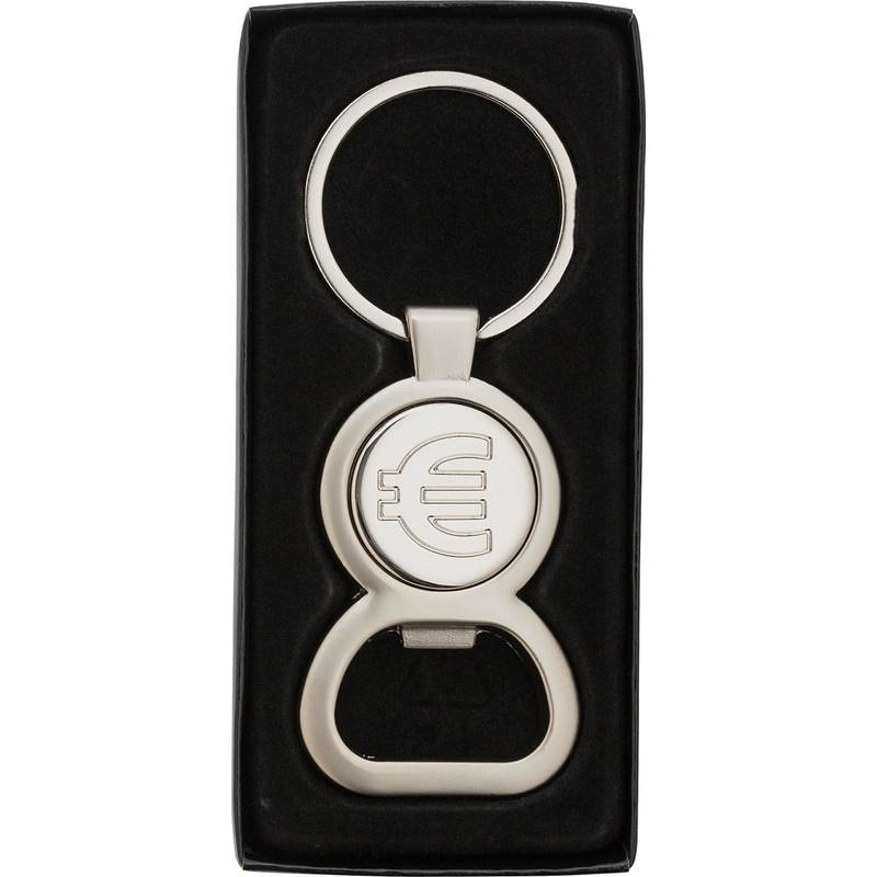 Klíčenka, otvírák s držákem žetonu 1 EUR / EMET / Klíčenka, otvírák s držákem žetonu 1 EUR / EMET /