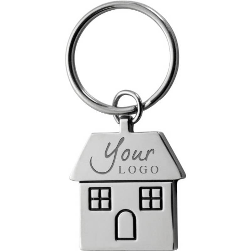 Kovový prívesok na kľúče, tvar domček /HOME/