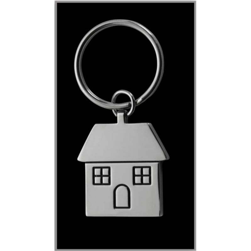 Kovový prívesok na kľúče, tvar domček /HOME/ Kovový prívesok na kľúče, tvar domček /HOME/