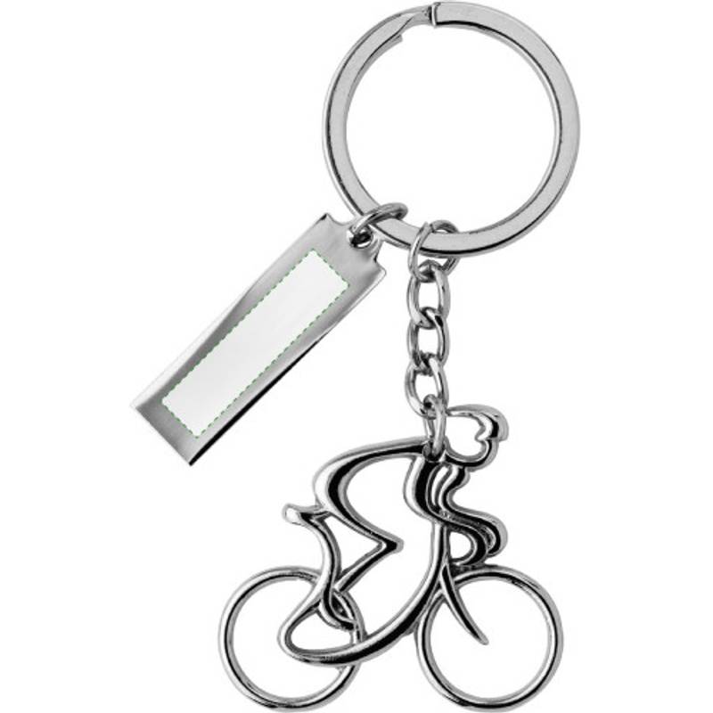 Kovový přívěsek na klíče s cyklistou Kovový přívěsek na klíče s cyklistou