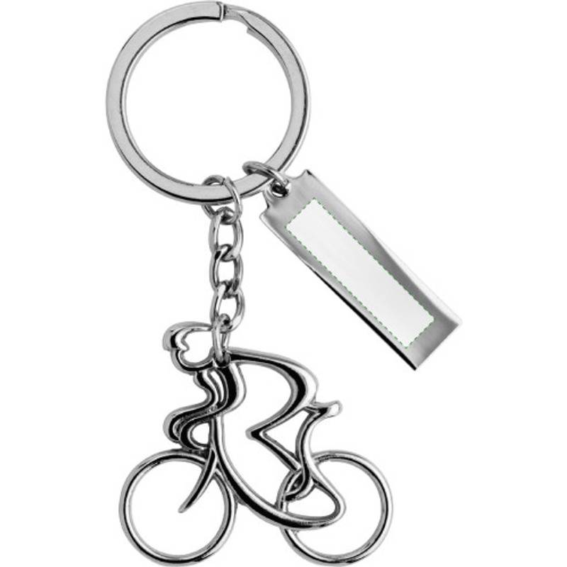 Kovový přívěsek na klíče s cyklistou Kovový přívěsek na klíče s cyklistou