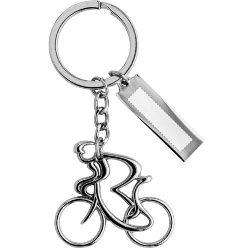 Kovový přívěsek na klíče s cyklistou Kovový přívěsek na klíče s cyklistou