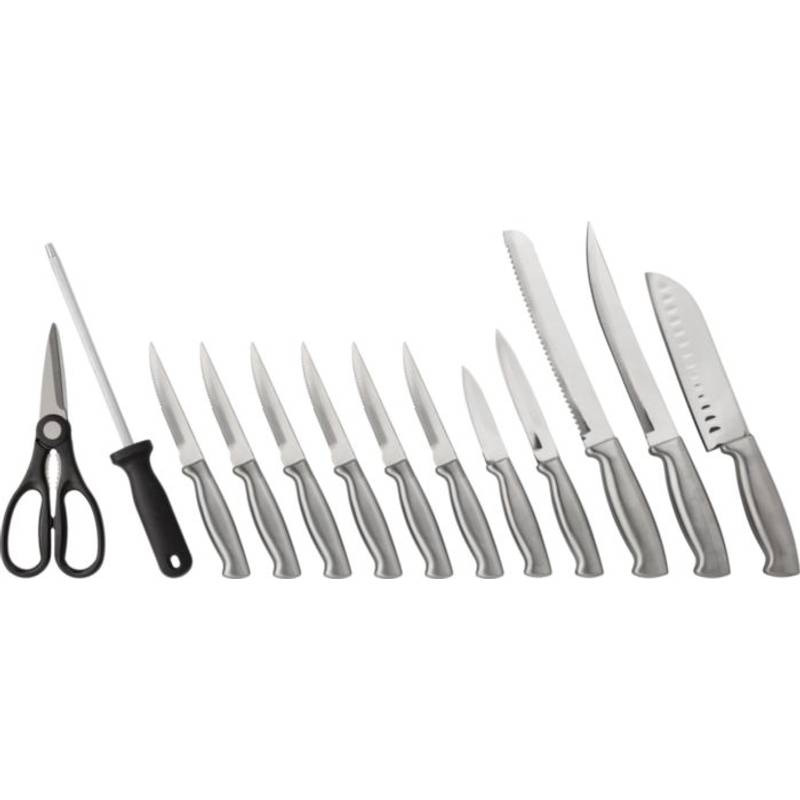 14 dielna sada kuchynských nožov v stojane, hnedá 14 dielna sada kuchynských nožov v stojane, hnedá