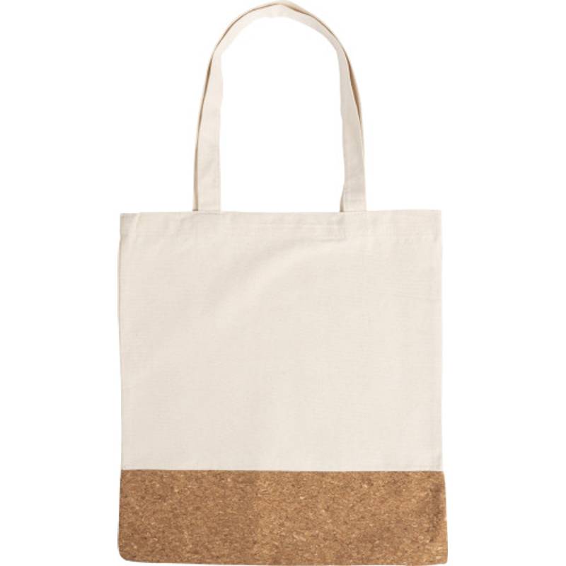 Bavlněná nákupní taška v kombinaci s korkem, 280 gr / m2, přírodní Bavlněná nákupní taška v kombinaci s korkem, 280 gr / m2, přírodní