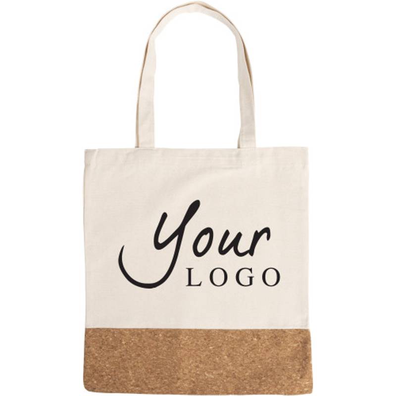 Bavlněná nákupní taška v kombinaci s korkem, 280 gr / m2, přírodní Bavlněná nákupní taška v kombinaci s korkem, 280 gr / m2, přírodní