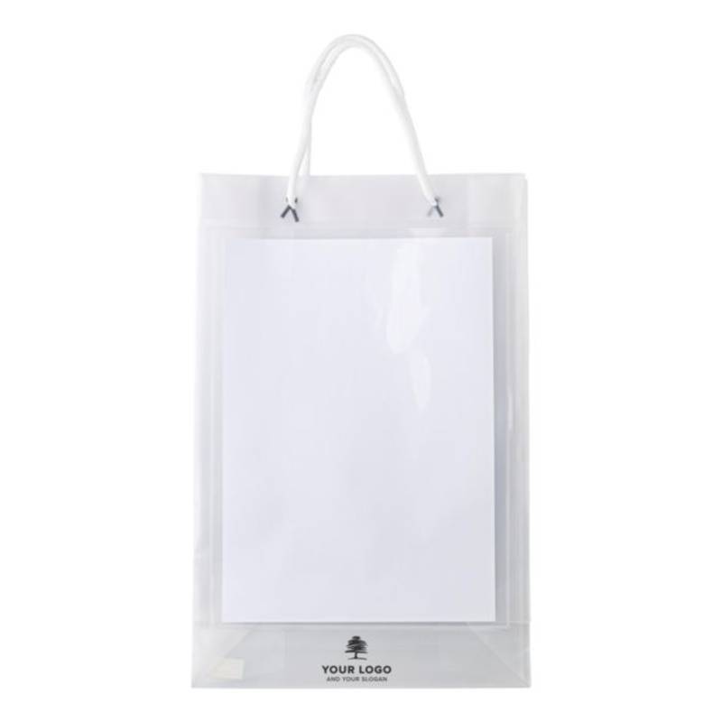 Nákupní taška A4, bílé kroucené ucho, transparentní Nákupní taška A4, bílé kroucené ucho, transparentní