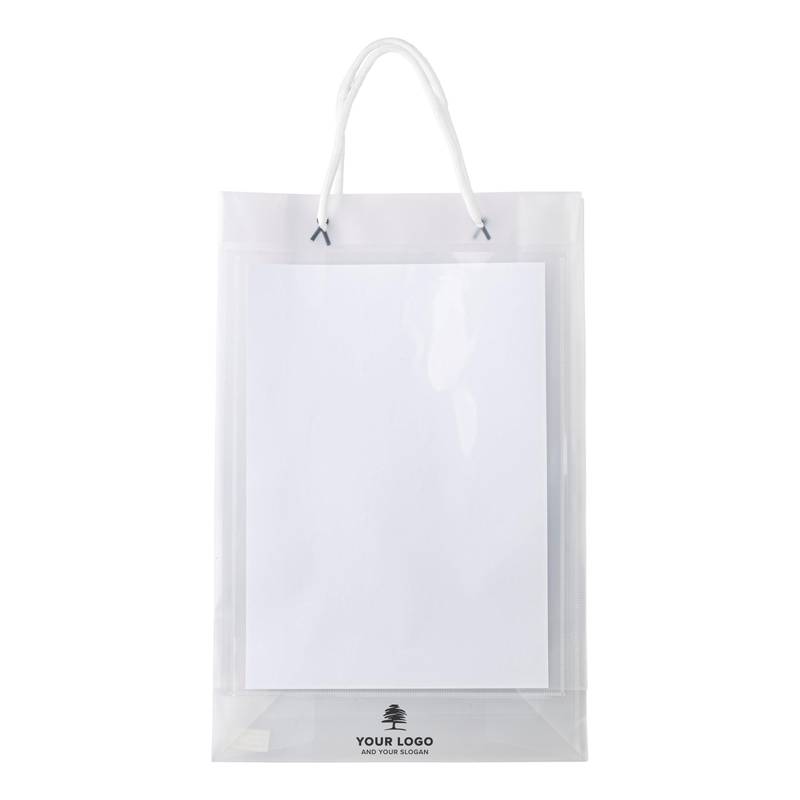 Nákupní taška A4, bílé kroucené ucho, transparentní Nákupní taška A4, bílé kroucené ucho, transparentní