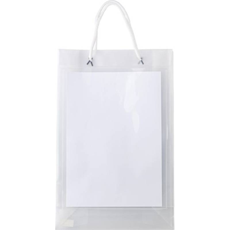 Nákupní taška A4, bílé kroucené ucho, transparentní Nákupní taška A4, bílé kroucené ucho, transparentní