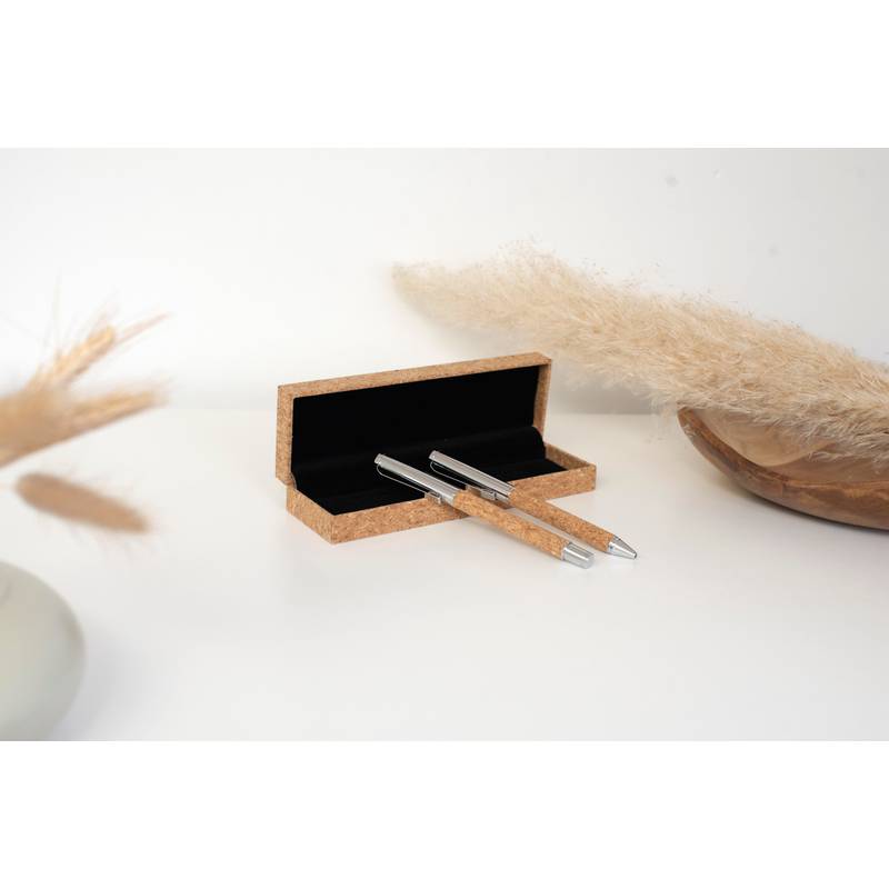 Psací souprava v dárkové krabičce, modrá náplň, hnědá Psací souprava v dárkové krabičce, modrá náplň, hnědá