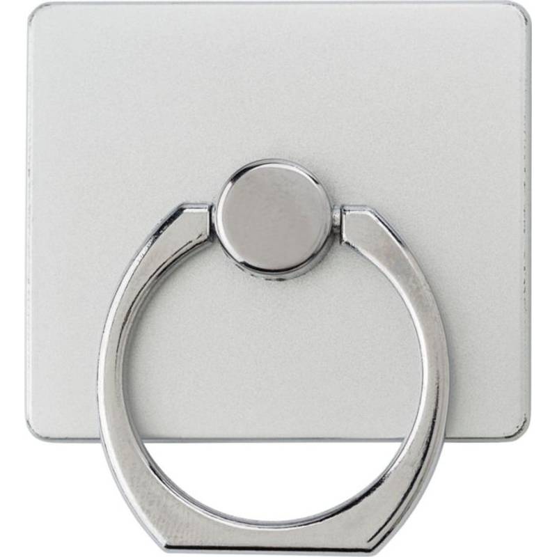 Samolepiaci plastový držiak na mobilný telefón v kovovom dizajne, strieborná Samolepiaci plastový držiak na mobilný telefón v kovovom dizajne, strieborná