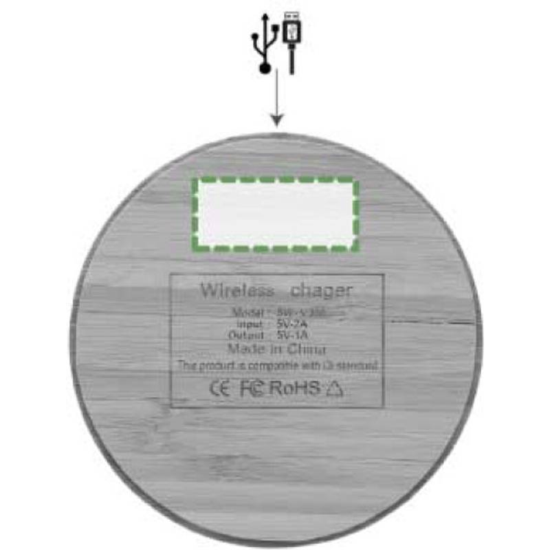 Bambusová bezdrôtová rýchlonabíjačka pre smart telefóny, hnedá Bambusová bezdrôtová rýchlonabíjačka pre smart telefóny, hnedá