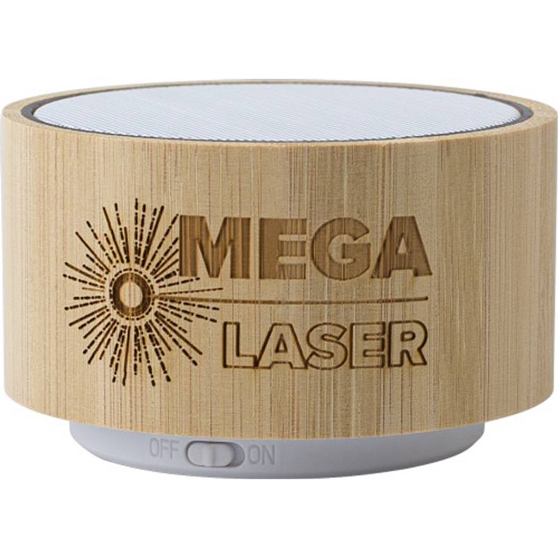 Bambusový bezdrátový reproduktor s barevnými světly, hnědá Bambusový bezdrátový reproduktor s barevnými světly, hnědá