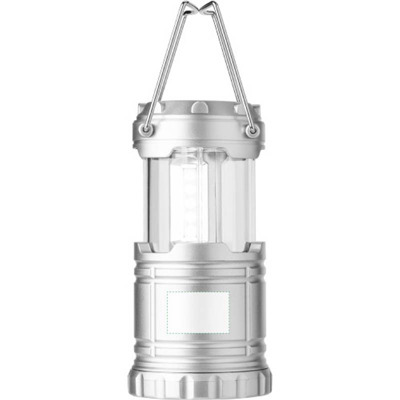 Plastové kempingové svetlo v tvare lampy s tromi druhmi svietenia, strieborná. Plastové kempingové svetlo v tvare lampy s tromi druhmi svietenia, strieborná.