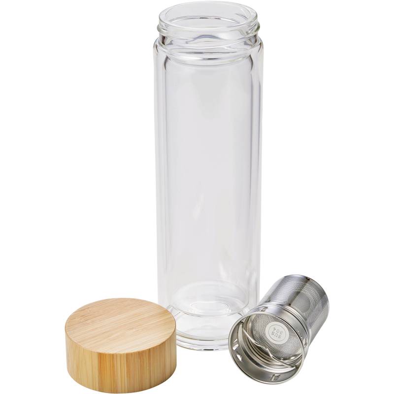 Dvojitá termoska v kombinaci skla a bambusu Dvojitá termoska v kombinaci skla a bambusu