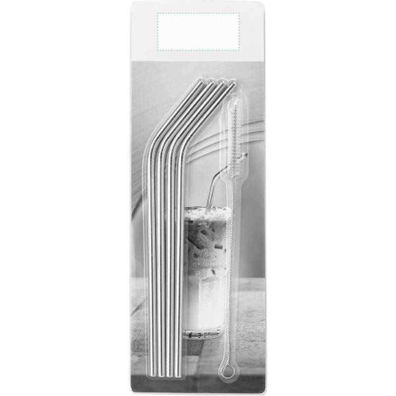 Nerezová slámka na pití s délkou 23 cm, stříbrná Nerezová slámka na pití s délkou 23 cm, stříbrná