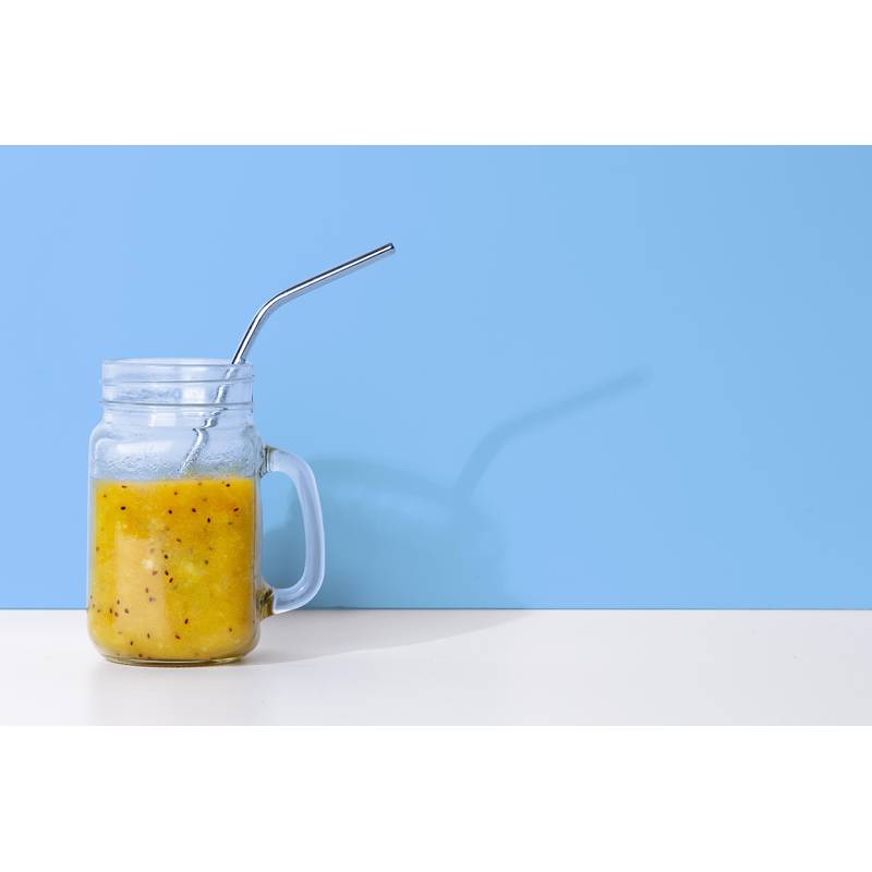 Nerezová slámka na pití s délkou 23 cm, stříbrná Nerezová slámka na pití s délkou 23 cm, stříbrná