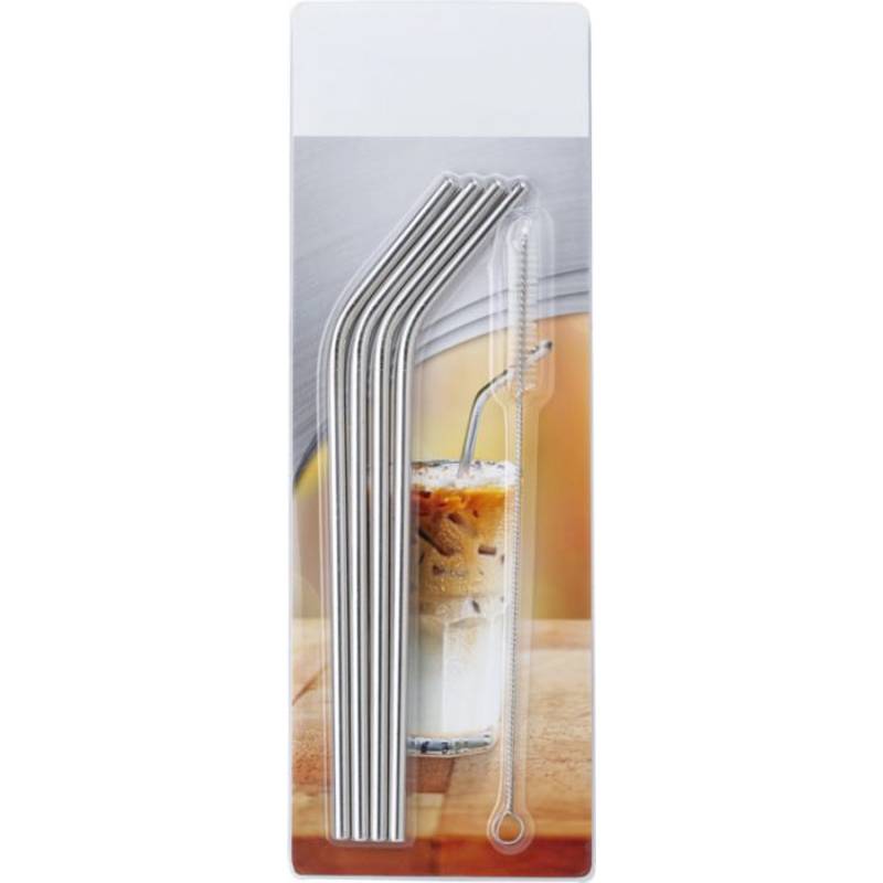 Nerezová slámka na pití s délkou 23 cm, stříbrná Nerezová slámka na pití s délkou 23 cm, stříbrná